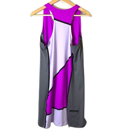 Title Nine Diamalete Purple Gray Colorblock Sleeveless Racerback Dress Size L - Picture 5 of 11